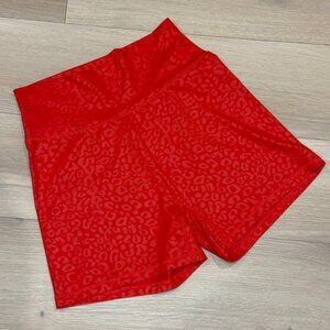 Buffbunny Collection 3in Inseam Bike Shorts Red Leopard Size XL